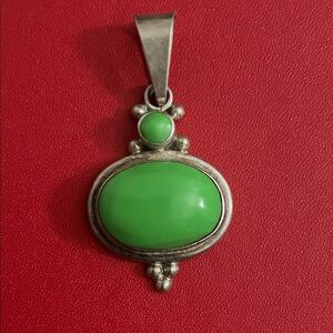 Silver and Green Pendant